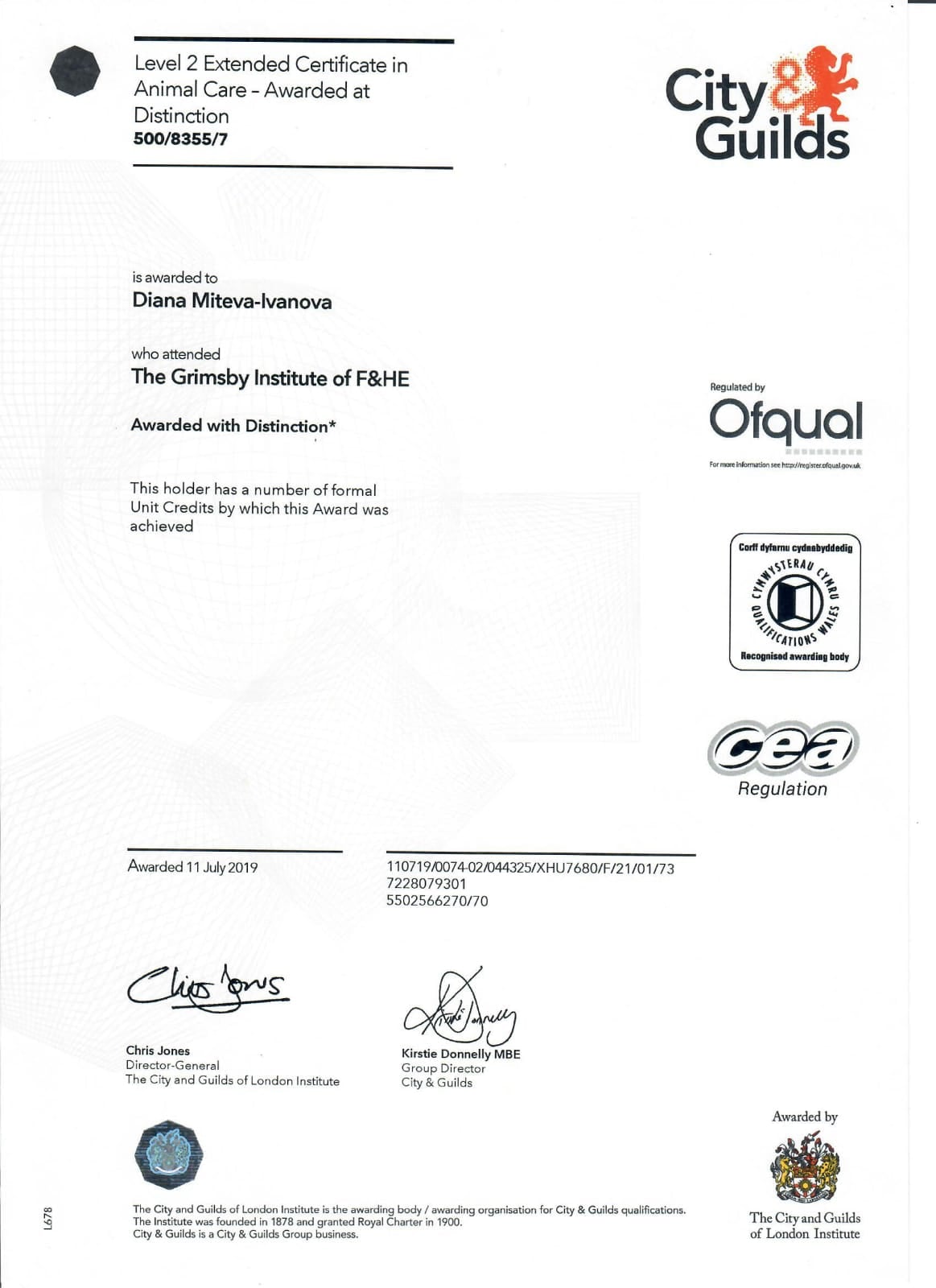 TICA Registration Certificate